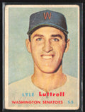 Lyle Luttrell 1957 Topps RC #386 Washington Senators