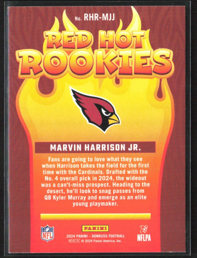 Marvin Harrison Jr. 2024 Donruss Red Hot Rookies RC #RHR-MJJ Arizona Cardinals