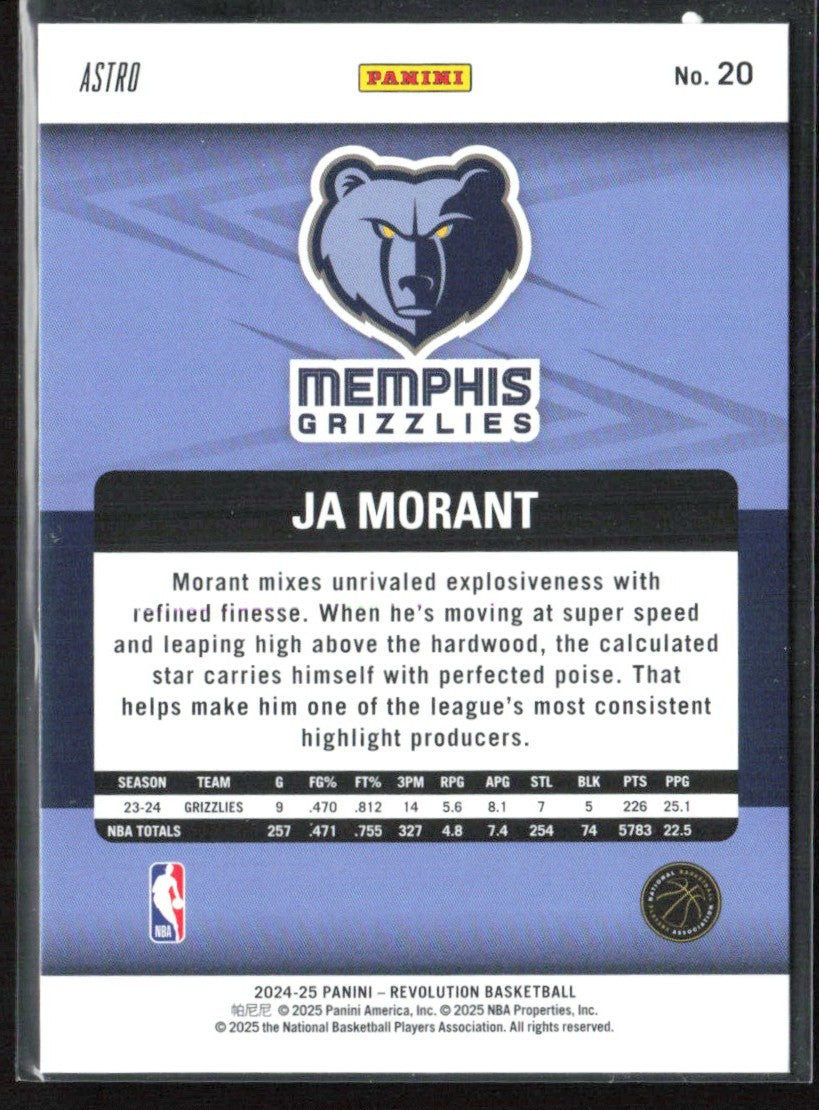 Ja Morant 2024 Panini Revolution Astro #20 Memphis Grizzlies