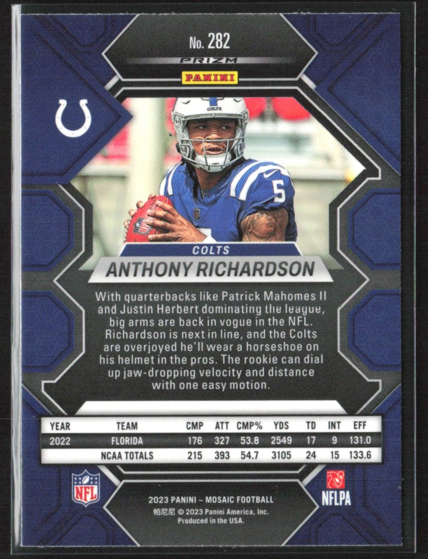 Anthony Richardson 2023 Panini Mosaic Green RC #282 Indianapolis Colts