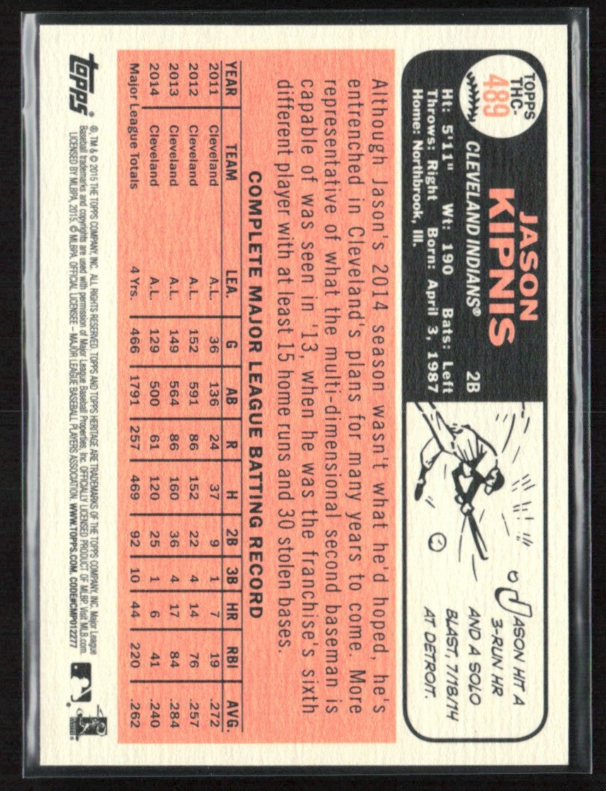 Jason Kipnis 2015 Topps Heritage Chrome Purple Refractor #THC-489