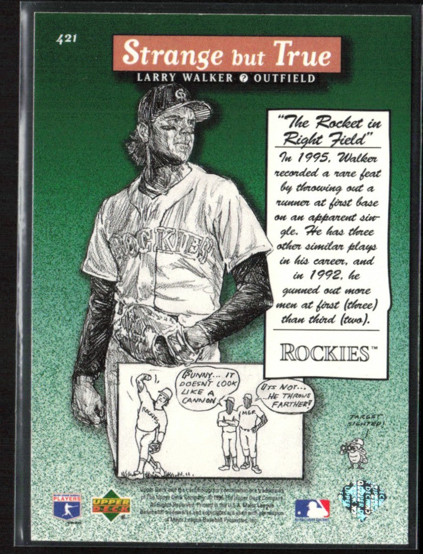 Larry Walker 1996 Upper Deck Strange But True #421 Colorado Rockies
