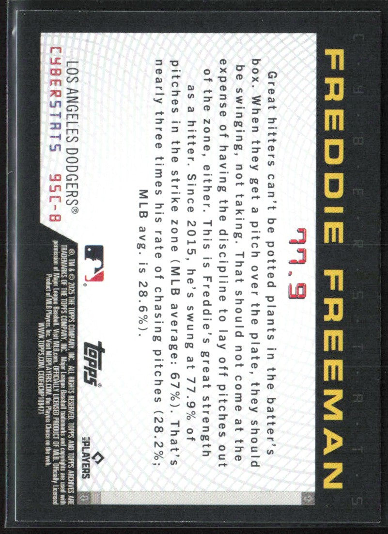 Freddie Freeman 2025 Topps Archives Cyberstats #95C-8 Los Angeles Dodgers