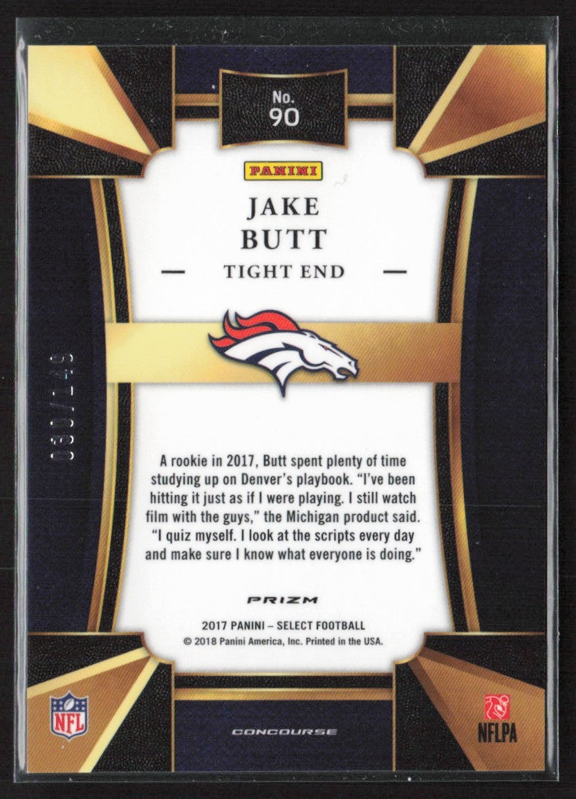 Jake Butt 2017 Panini Select Concourse Blue RC /149 #90 Denver Broncos