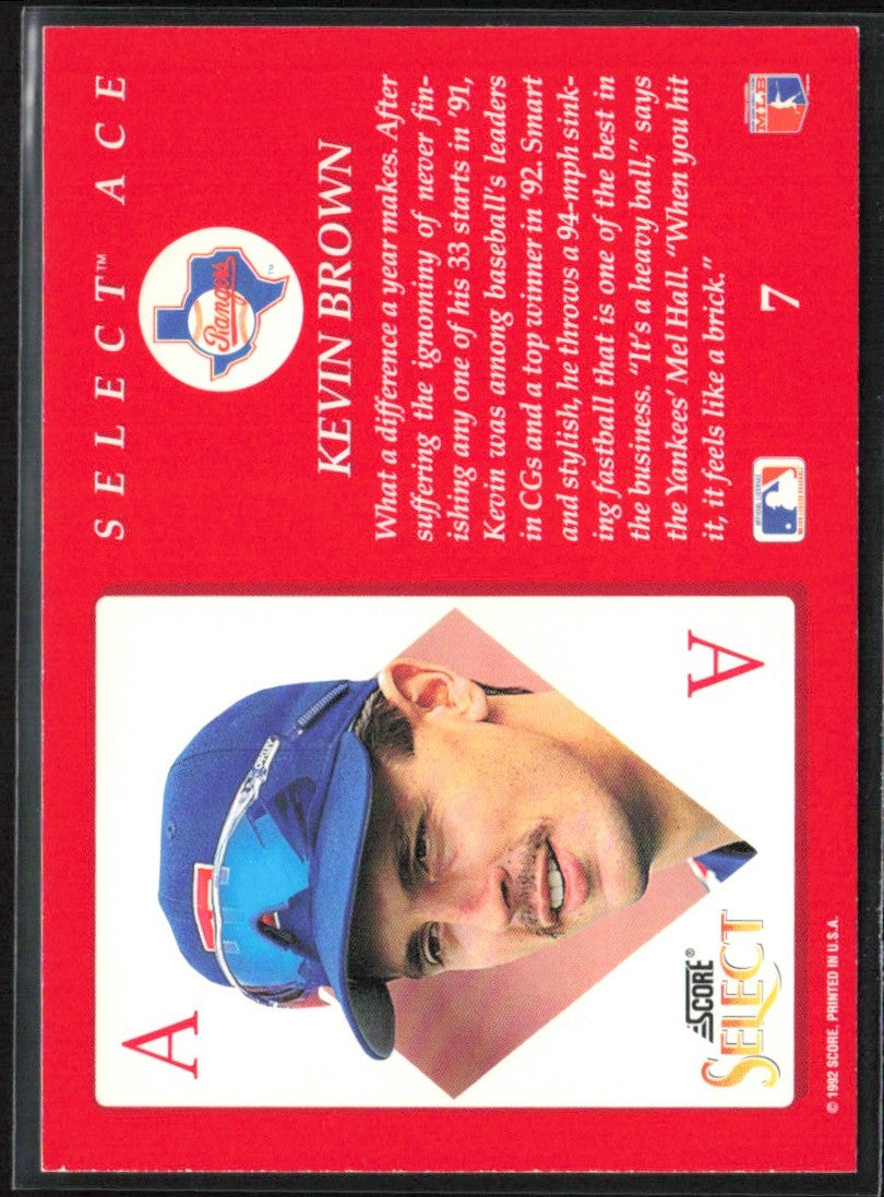 Kevin Brown 1993 Select Aces #7 Texas Rangers