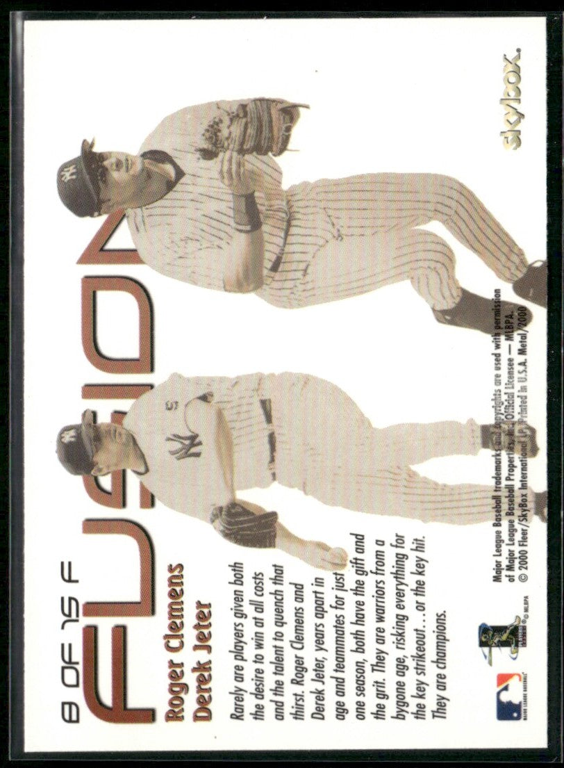 Roger Clemens Derek Jeter 2000 Skybox Metal Fusion #8 New York Yankees