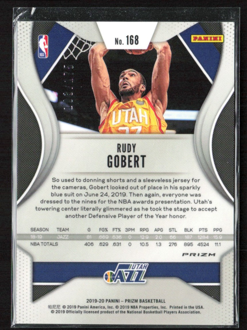Rudy Gobert 2019 Panini Prizm Fast Break Blue /175 #168 Utah Jazz