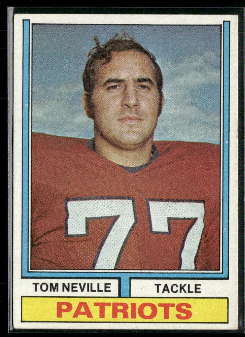 Tom Neville 1974 Topps #77 New England Patriots