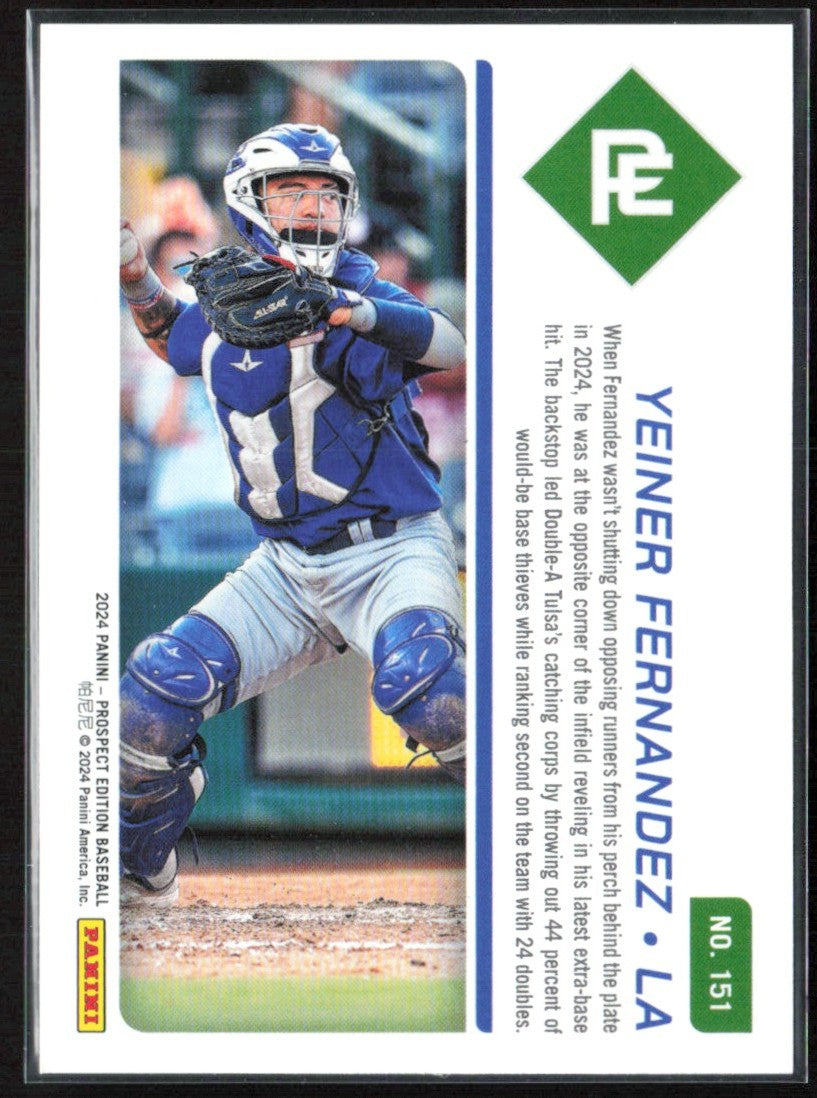 Yeiner Fernandez 2024 Panini Prospect Edition #151 Los Angeles Dodgers