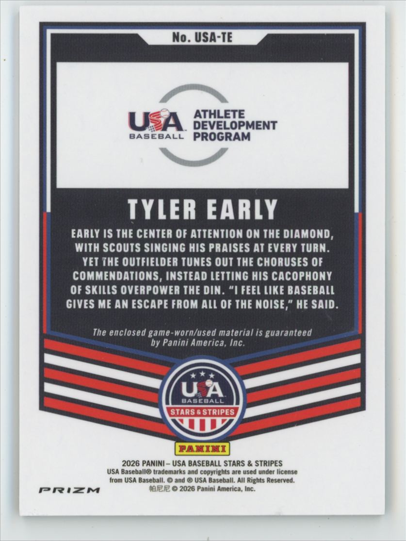 Tyler Early 2026 Panini USA Stars & Stripes Jersey #USA-TE USA
