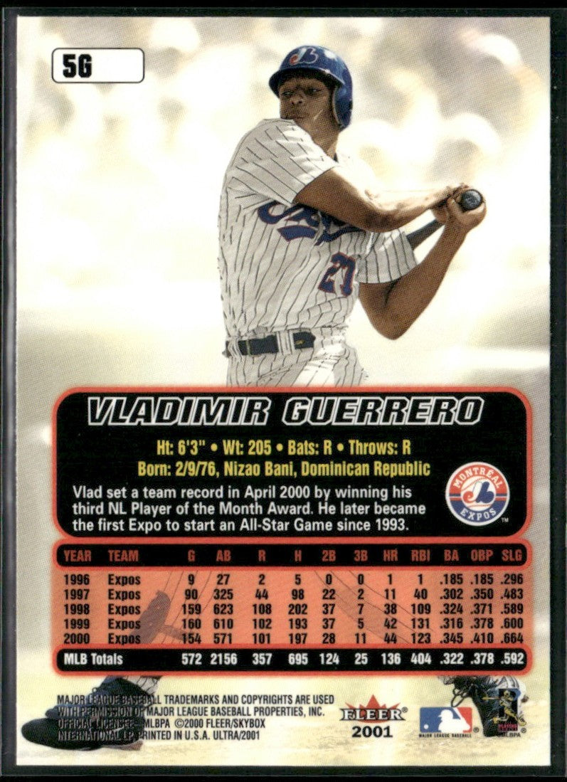 Vladimir Guerrero 2001 Fleer Ultra Gold Medallion #5G Montreal Expos