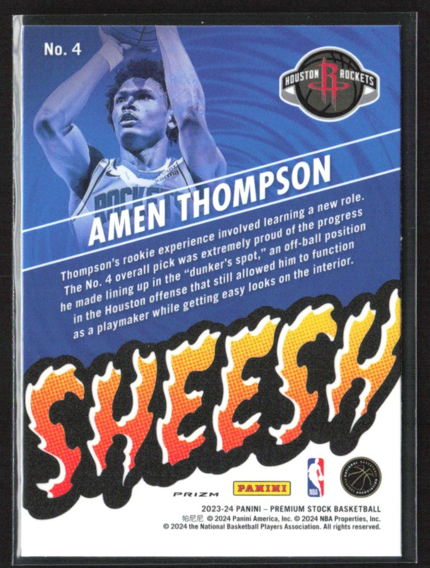 Amen Thompson 2023 Hoops Premium Stock Sheesh Silver Prizm RC #4 Houston Rockets