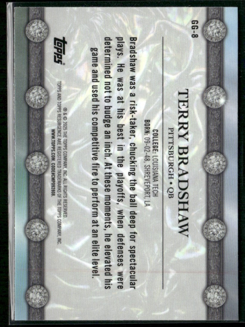 Terry Bradshaw 2024 Topps Resurgence Glimmer and Gleam #GG-8 Pittsburgh Steelers