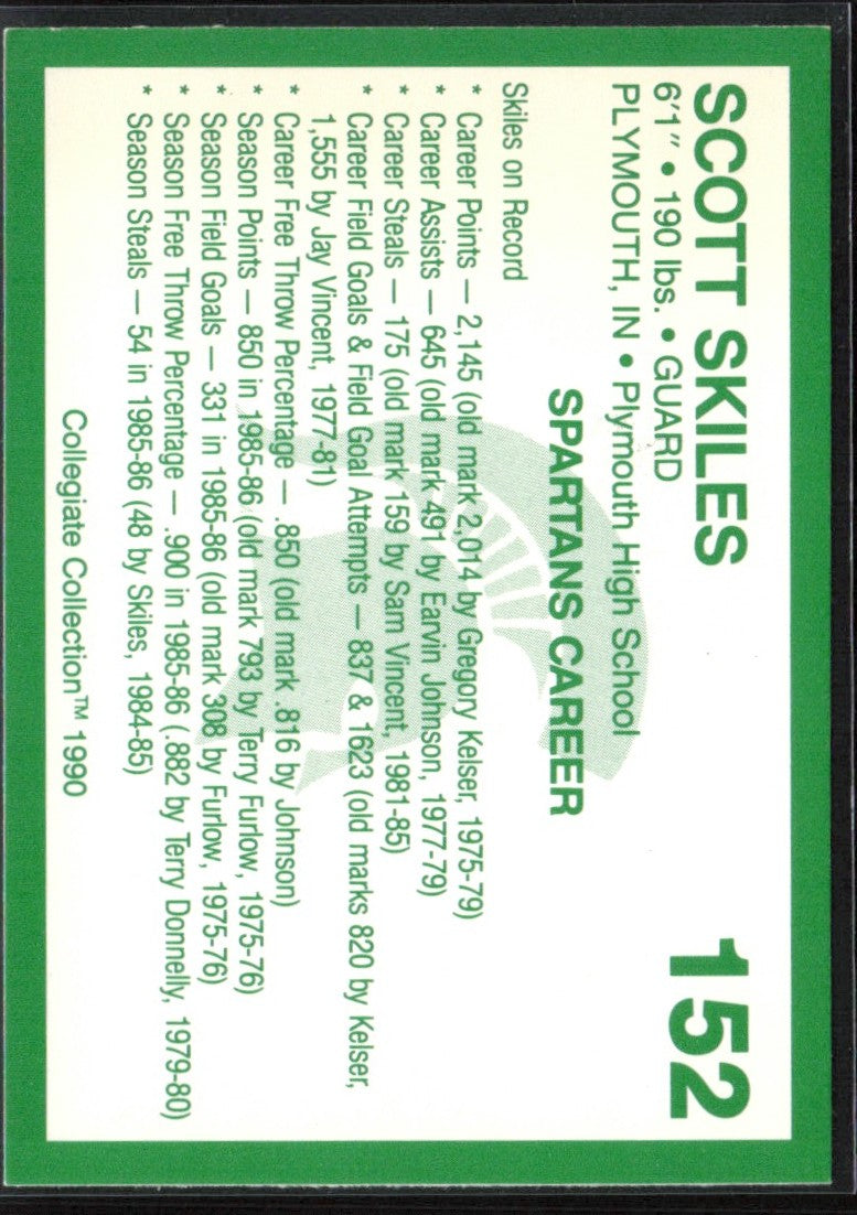 Scott Skiles 1990 Collegiate Collection #152 Michigan State Spartans