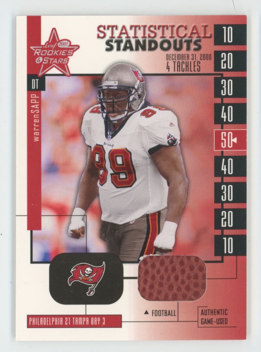 Warren Sapp 2001 Leaf Rookies & Stars Statistical Standouts Ball #SS-23