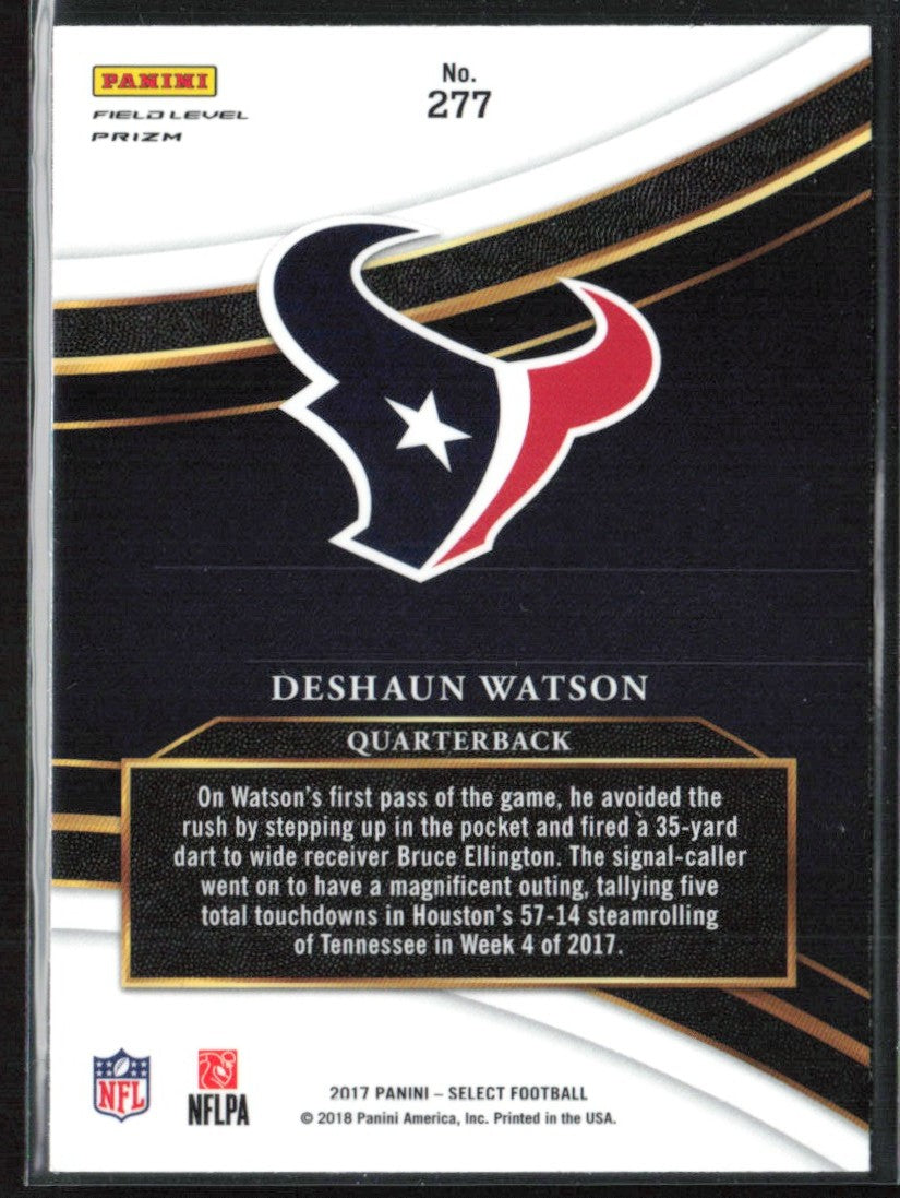 Deshaun Watson 2017 Panini Select Field Level Prizm RC #277 Houston Texans