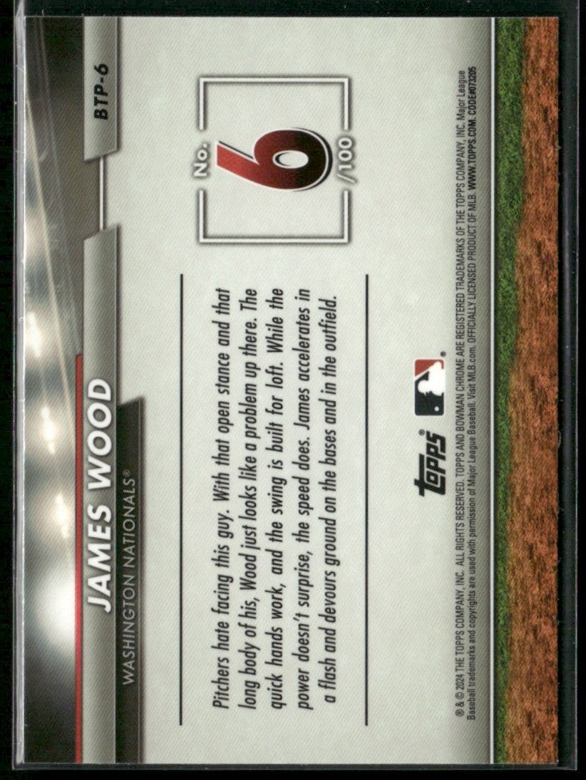 James Wood 2024 Bowman Scouts' Top 100 #BTP-6 Washington Nationals