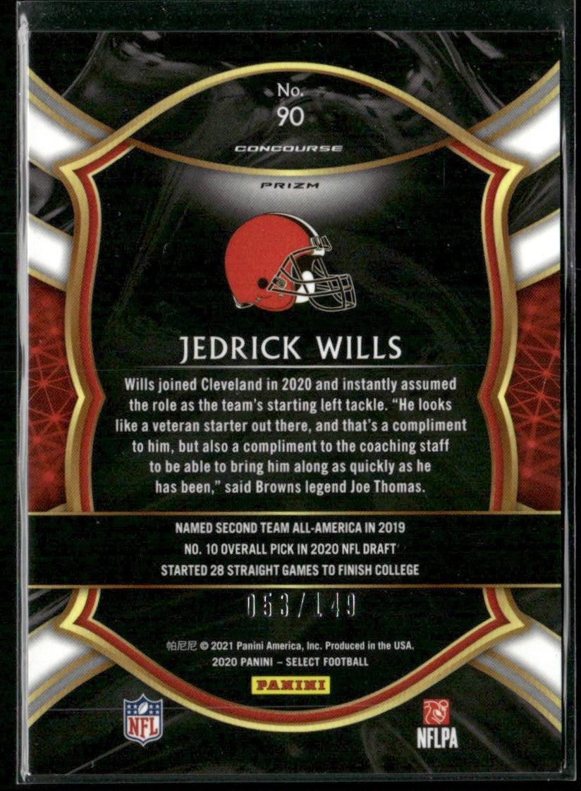 Jedrick Wills 2020 Panini Select Concourse Maroon Prizm RC /149 #90