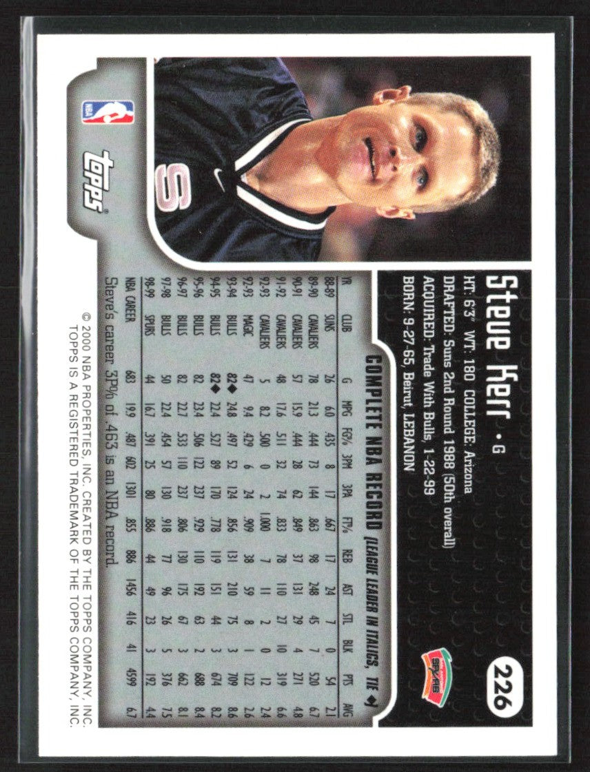 Steve Kerr 1999 Topps #226 San Antonio Spurs