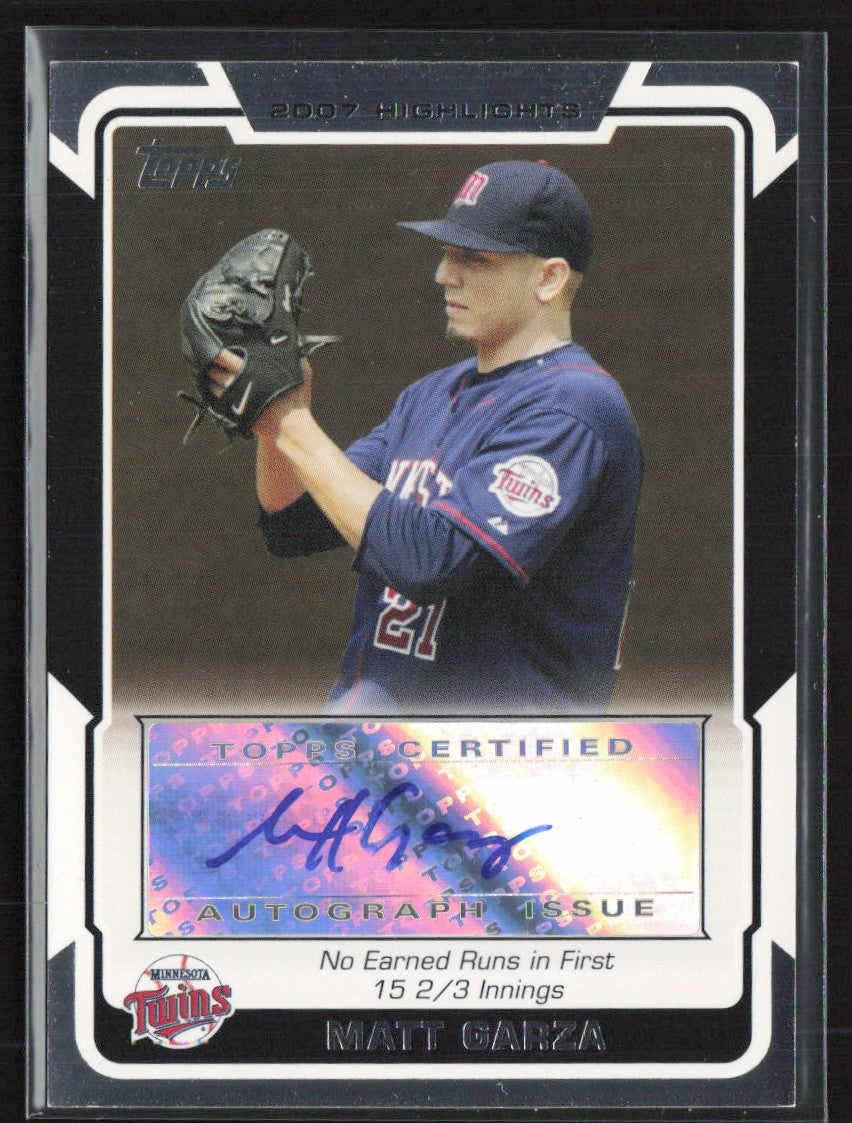 Matt Garza 2008 Topps Highlights AUTO #HA-MG Minnesota Twins