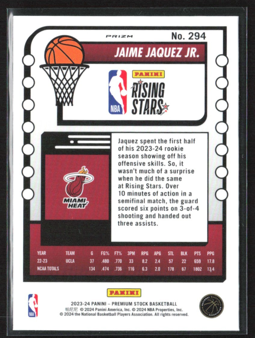 Jaime Jaquez Jr. 2023 Panini NBA Hoops Premium Stock Rising Stars Ice Prizm RC