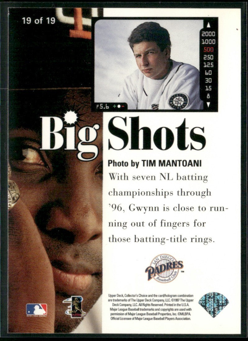 Tony Gwynn 1997 Upper Deck Collector's Choice Big Shots #19 San Diego Padres