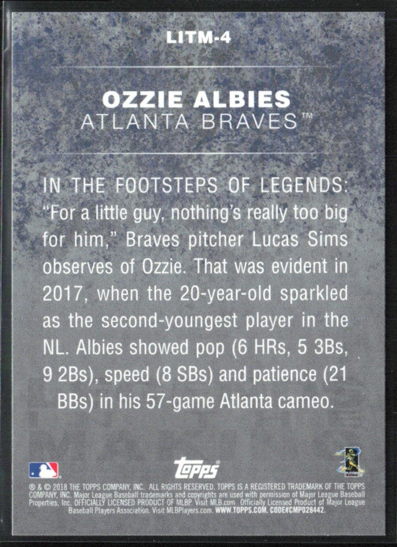 Ozzie Albies 2018 Topps Legends in the Making RC #LITM-4 Atlanta Braves
