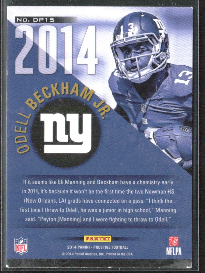 Odell Beckham Jr. 2014 Panini Prestige Draft Picks RC #DP15 New York Giants