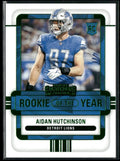 Aidan Hutchinson 2022 Panini Contenders Rookie of the Year Green RC #ROY-AHU