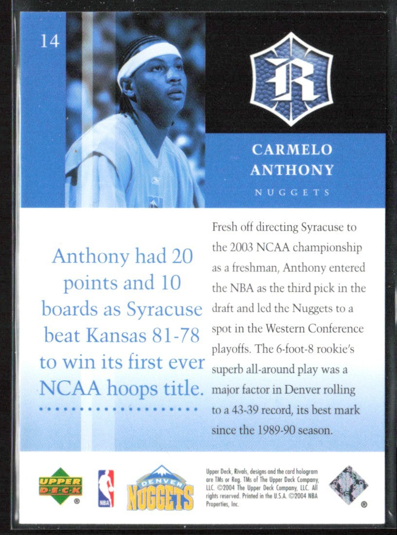 Carmelo Anthony 2004 Upper Deck Rivals #14 Denver Nuggets