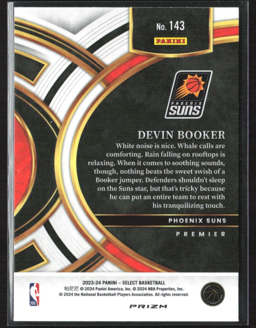 Devin Booker 2023 Panini Select Green White & Purple #143 Phoenix Suns