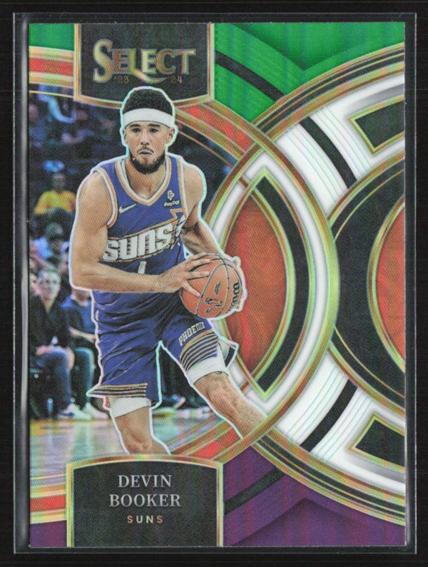 Devin Booker 2023 Panini Select Green White & Purple #143 Phoenix Suns