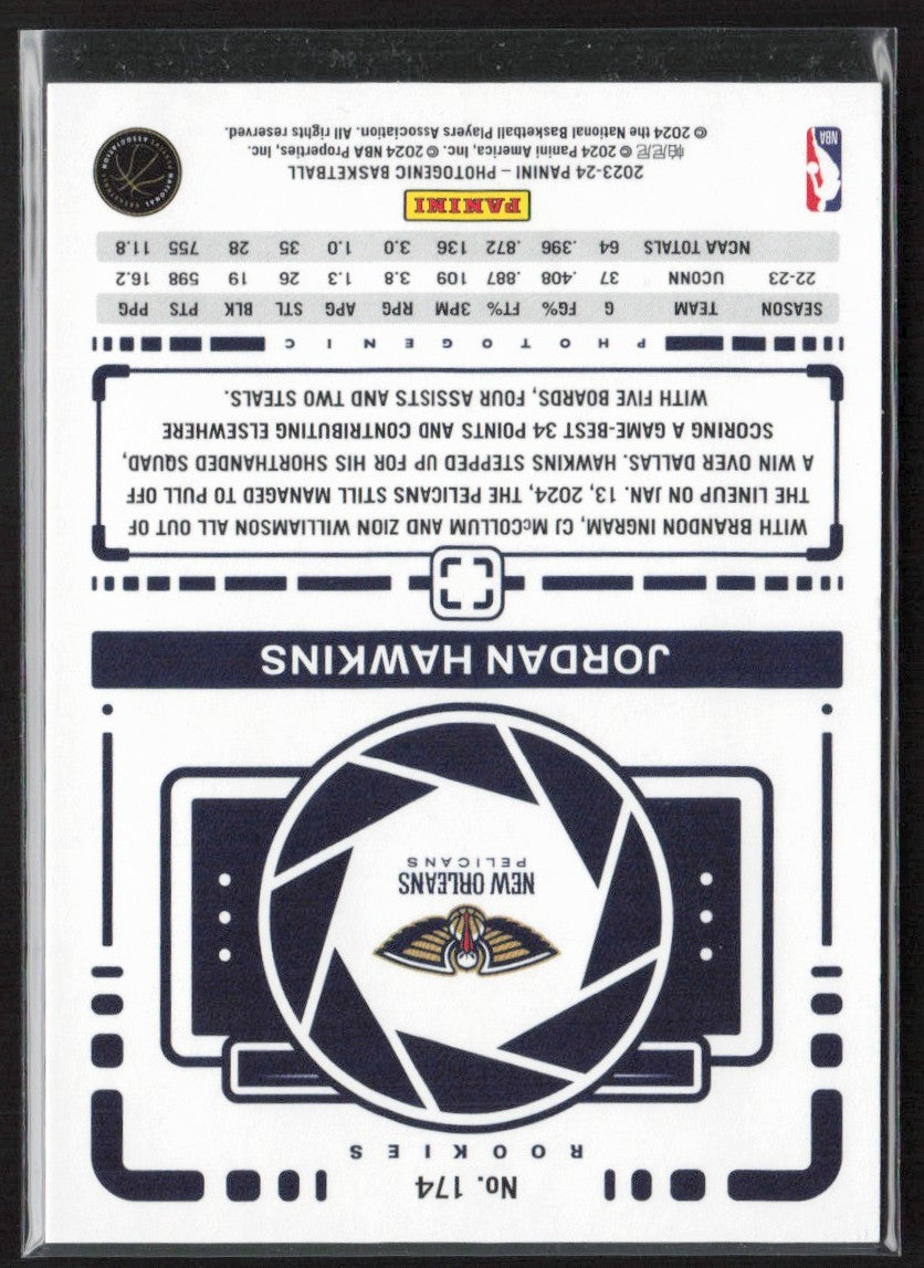 Jordan Hawkins 2023 Panini Photogenic RC #174 New Orleans Pelicans