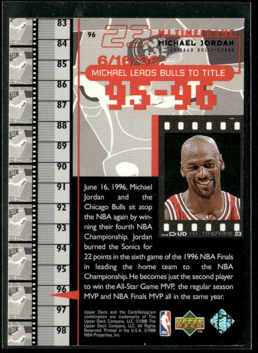 Michael Jordan 1998 Upper Deck MJ TimeFrame #96 Chicago Bulls