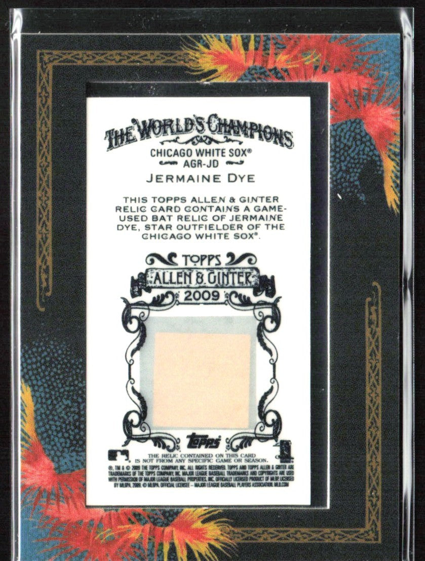 Jermaine Dye 2009 Topps Allen & Ginter Relics Bat #AGR-JD Chicago White Sox