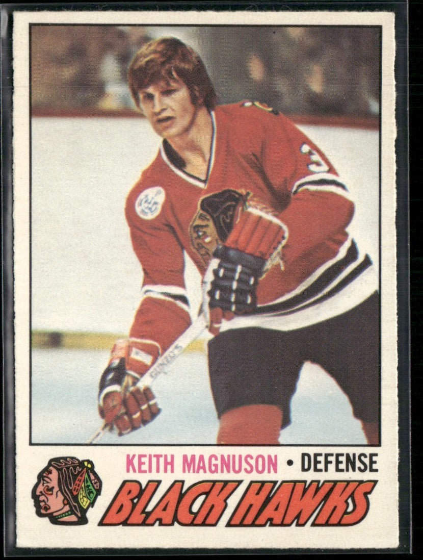 Keith Magnuson 1977 O-Pee-Chee #89 Chicago Blackhawks