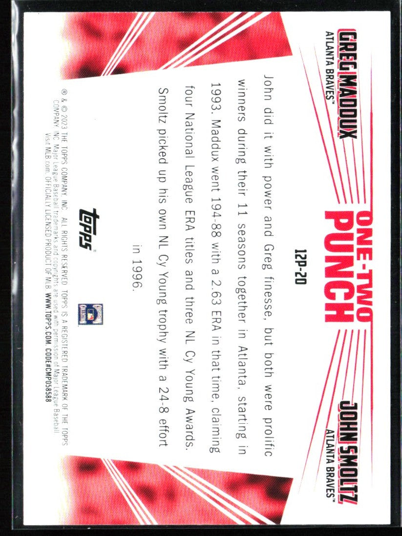 John Smoltz/Greg Maddux 2023 Topps One-Two Punch #12P-20 Atlanta Braves