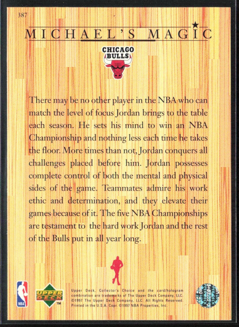 Michael Jordan 1997 Collector's Choice Michael's Magic #387 Chicago Bulls