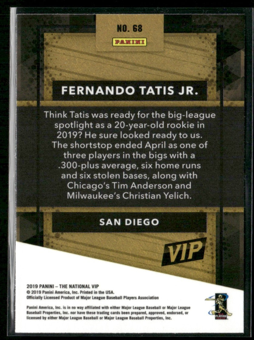 Fernando Tatis Jr. 2019 Panini The National VIP RC #68 San Diego Padres