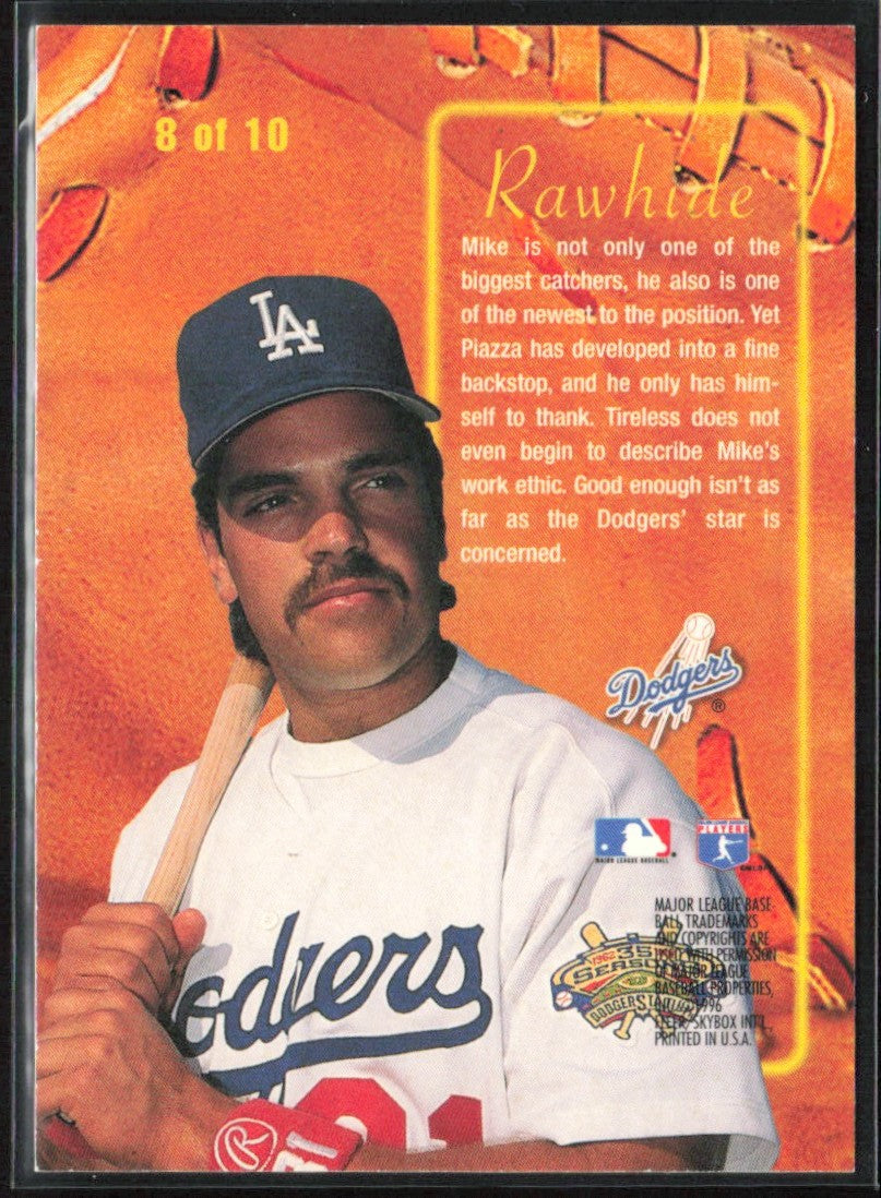 Mike Piazza 1996 Fleer Ultra Rawhide #8 Los Angeles Dodgers