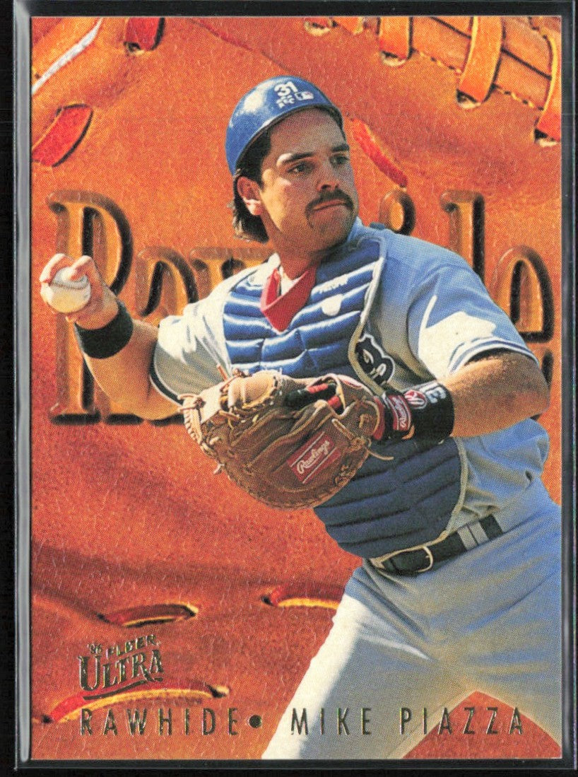 Mike Piazza 1996 Fleer Ultra Rawhide #8 Los Angeles Dodgers