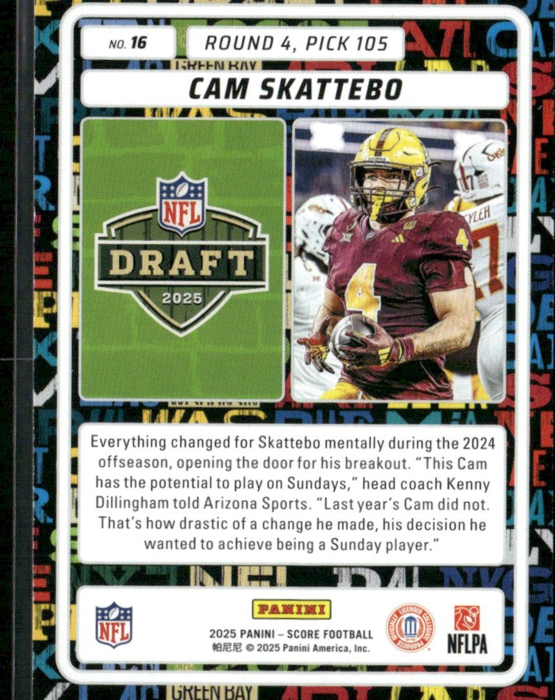 Cam Skattebo 2025 Panini Score RC #4 New York Giants