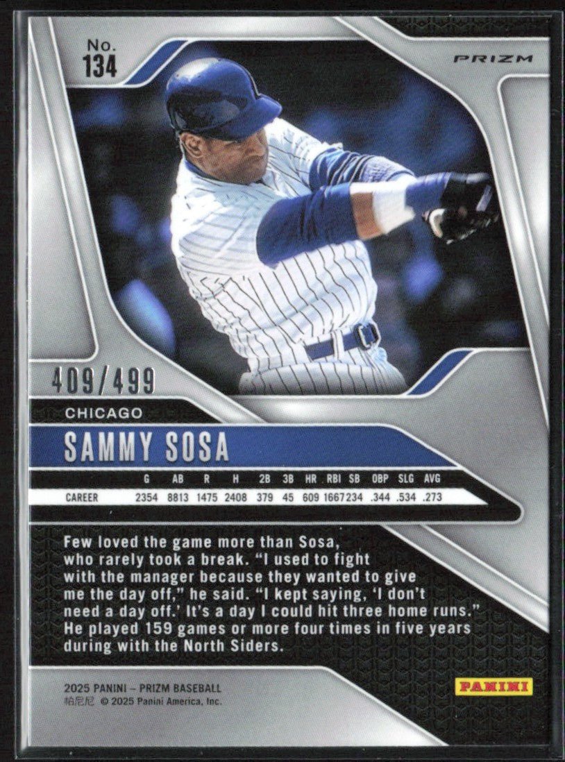 Sammy Sosa 2025 Panini Prizm Pulsar /499 #134 Chicago Cubs