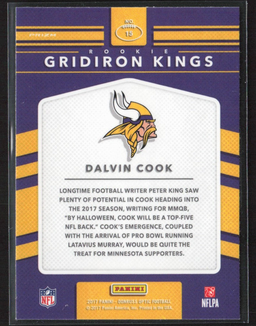 Dalvin Cook 2017 Donruss Optic Gridiron Kings Silver Holo Prizm RC #15