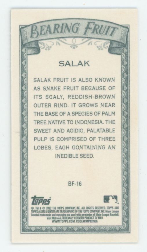 Salak 2022 Topps Allen & Ginter Mini Bearing Fruit #BF-16