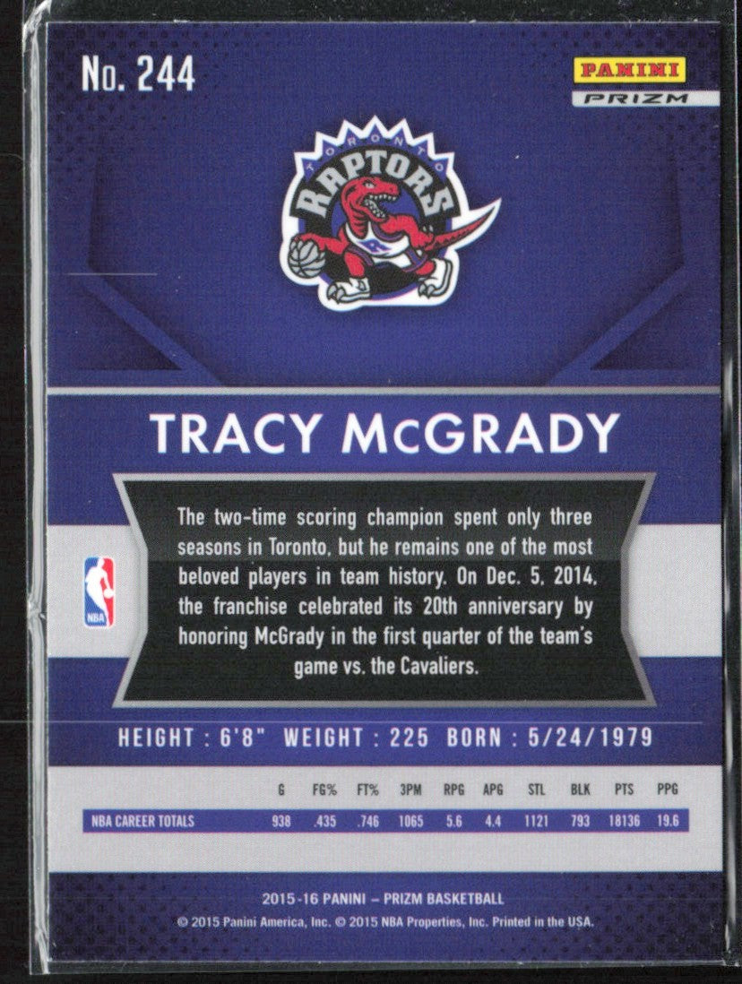 Tracy McGrady 2015 Panini Prizm Silver #244 Toronto Raptors