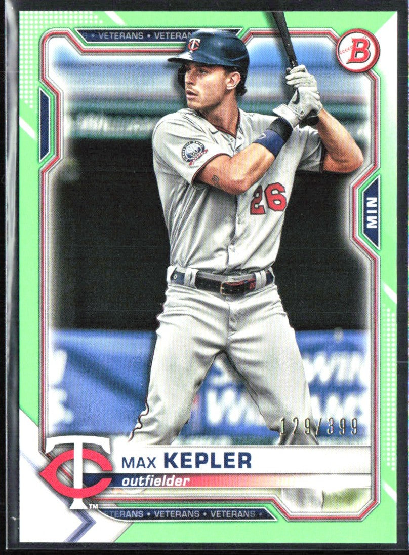 Max Kepler 2021 Bowman Neon Green /399 #22 Minnesota Twins