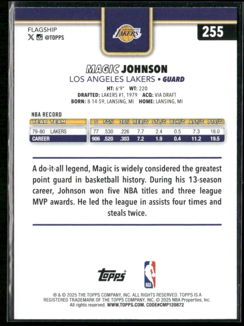 Magic Johnson 2025 Topps Season Tip Off #255 Los Angeles Lakers