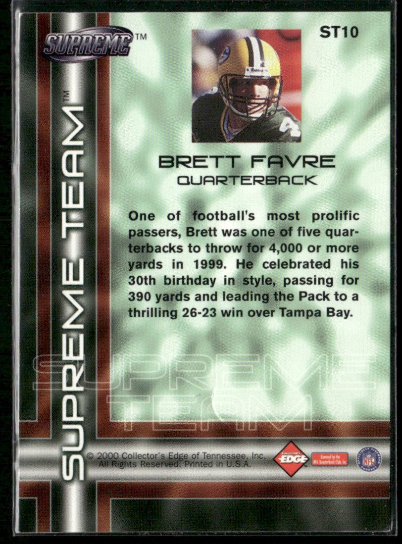Brett Favre 2000 Collector's Edge Supreme Team #ST10 Green Bay Packers