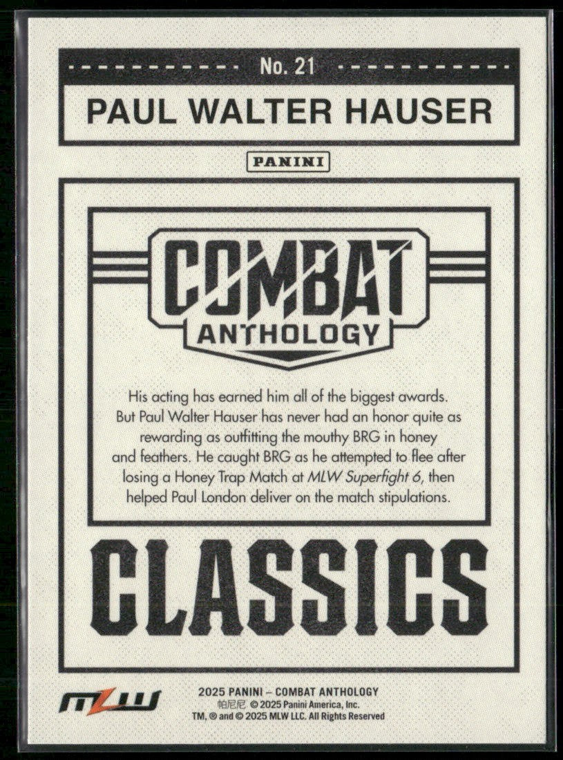 Paul Walter Hauser 2025 Panini Combat Anthology Classics #21